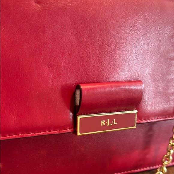 New with tags - Lauren Ralph Lauren red clutch purse handbag - Picture 6 of 12